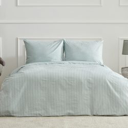 Karaca Home Josef Haki Çizgili Saten Çift Kişilik Nevresim Takımı