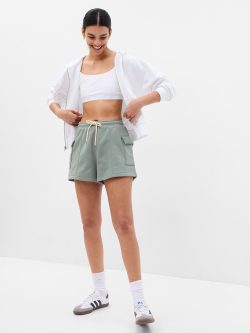 Yeşil Vintage Soft Kargo Şort